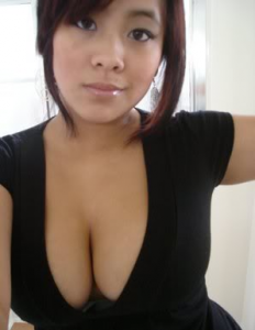 Hot asian redhead with huge boobs